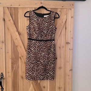 Loft leopard fitted business dress
